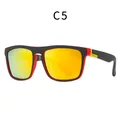 Polarized sports sunglasses in matte black and red frame with orange mirror lens - Black Red Contrast Orange Mirror Lens (C5)