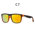 Polarized sports sunglasses with orange mirror lenses and black frames for men - Black Orange Contrast Orange Mirror Lens (C7)