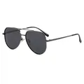 Gafas de sol de aviador en metal gris con doble puente y lentes oscuras polarizadas - Montura Gunmetal Lente Gris