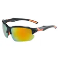 Polarisierte Sport-Sonnenbrille mit schwarzem Rahmen und orange-grünem Farbverlauf - Schwarz Oranger Rahmen Mit Orange Beschichteten Polarisierten Gläsern (C6)