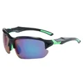 Polarisierte Sport-Sonnenbrille mit schwarzem Halbrahmen und blau-violetten Gläsern - Schwarz Grüner Rahmen Mit Grünen Polarisierten Gläsern (C9)