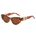 Occhiali da sole cat-eye tartarugati con dettagli in metallo dorato e lenti scure - Tartarugato Lente Tè