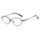 Lunettes de soleil œil-de-chat avec monture fine en métal noir et plaquettes - Monture Noire Anti-Lumière Bleue