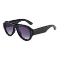 Retro-Sonnenbrille mit dickem schwarzem Rahmen, Goldnieten und lila Verlaufsgläsern - Schwarzer Rahmen Lila Linse