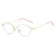 Lunettes de soleil rétro avec monture fine dorée et design ovale œil de chat chic - Monture Or Anti-lumière Bleue