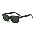 Classic black rectangular sunglasses with dark green lenses and silver studs - C2 Jelly Pink Frame G15 Lenses