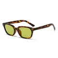 Retro tortoise shell sunglasses with light yellow lenses and silver rivet detailing - C11 Bean Green Frame Green Lenses