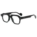 Occhiali vintage neri con montatura quadrata e borchie per un look da strada di tendenza - Occhiali Montatura Nera Lente Trasparente