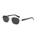 Modern polygon sunglasses with gold metal frame and dark lenses for a stylish look - Regular / Standard (Incl. 13% VAT) Gold Frame with Grey Lenses