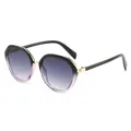 Gafas de sol poligonales con montura negro-púrpura y lentes con efecto degradado - Montura Negro Púrpura Lentes Grises