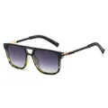 Modern double bridge aviator sunglasses with black tortoiseshell frames and purple lenses - Black Tortoise Frame Gray Lens