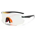 Occhiali da sole sportivi da ciclismo senza montatura con naselli arancioni outdoor - Montatura Nera Specchio Rosso
