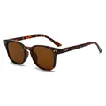 Vintage-Sonnenbrille mit quadratischem Rahmen in Schildpattoptik und braunen Gläsern - Schildpatt Rahmen Tee Linsen
