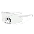 Outdoor cycling goggles with white frame and transparent lens for windproof protection - White Frame Light Grey Lens