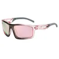 Lunettes de soleil de sport polarisées pour cyclisme avec verres miroir rose doré - Monture Rose Clair Dégradé Gris Verres Miroir Rose