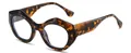 Gafas de sol geométricas de carey con lentes transparentes antiluz azul y patillas anchas - Marco de Leopardo Lentes Luz Anti-azul
