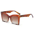 Modieuze oversized cat-eye zonnebril in schildpadprint met bruine gradiënt glazen voor - C3 Thee Frame / Gradiënt Thee Lenzen