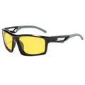 Lunettes de cyclisme polarisées avec monture noire et verres jaunes de vision nocturne - Monture Noir Brillant Lentille Jaune