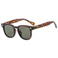 Lunettes de soleil rétro en écailles de tortue avec verres verts et rivets métal - Lentille Verte G15 / Écaille de tortue
