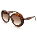 Klassische Sonnenbrille in Schildpatt-Optik mit braunen Verlaufsgläsern für einen Retro-Look - Leopardenrahmen Verlaufstee-Linsen