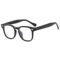 Lunettes de soleil noires carrées classiques avec détails flèche et verres anti-bleu - Anti-lumière bleue / Noir Brillant