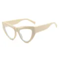 Occhiali da sole cat eye color crema beige con montatura spessa retrò e lenti trasparenti - Regolare (incl. IVA 13%) montatura bianco sporco lenti trasparenti / Regular