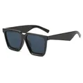 Klassische quadratische schwarze Sonnenbrille mit dunklen Gläsern im Retro-Look - Schwarzer Rahmen Schwarz Graue Gläser