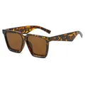 Modische Oversize-Quadrat-Sonnenbrille mit Retrorahmen im Leoparden-Schildpatt-Design - Schildpatt Rahmen Tee Gläser