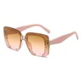 Schicke rosa quadratische Sonnenbrille mit Glitzerrahmen und Farbverlaufsgläsern - C4 Rosa Glitzer Rahmen Tee Rosa Gläser