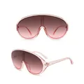 Überdimensionale Shield-Sonnenbrille mit rosa Farbverlauf und transparentem Rahmen - Rosa Rahmen Verlaufrosagläser