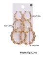 Close-up of three pairs of vintage gold bamboo hoop earrings in 3.5cm 5cm and 6.5cm sizes - 14k / Rose Gold (3 Pairs Pack) (e1806)