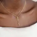 Custom gold rose name necklace featuring Sophia pendant with elegant cable chain for women - Sophia Rose Style (x679) / Gold