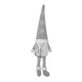 Nordic Christmas gnome plush doll in grey and white with embroidered snowflake hat - Grey