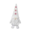 Gnomo di Natale nordico bianco con ricamo a fiocchi di neve e barba riccia - Bianco