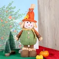Plush sunflower scarecrow doll with telescopic legs for autumn and harvest decoration - Thanksgiving Female Elder Telescopic Doll