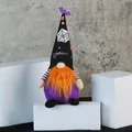 Halloween faceless gnome plush toy with purple body, orange beard, and spider web hat - Orange Beard Black Hat Style