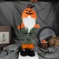 Τηλεσκοπικός νάνος Halloween με κεφάλι κολοκύθας και ριγέ πόδια για διακόσμηση πάρτι - Σχέδιο Κολοκύθας