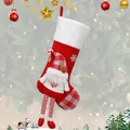 Christmas stocking with 3D gnome design in red and white plaid for holiday tree decor - Gnome Christmas Stocking