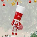 Festive red Christmas stocking with long-legged 3D gnome girl and plush snowflake accents - Gnome Girl Christmas Stocking