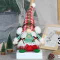 Christmas gnome doll with red knitted hat and long white pigtails holiday ornament - Braid Style / Female Christmas Gnome Doll