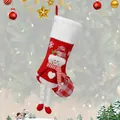 Festive Christmas stocking with 3D snowman character on classic red and white base - Snowman Christmas Stocking