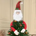 Papá Noel decorativo para la copa del árbol de Navidad con brazos largos y gorro de punto - Papá Noel