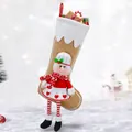 Christmas stocking with chef doll figurine and striped legs for tree decoration - Female Chef Hat Style