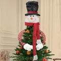 Adorno para árbol de Navidad de muñeco de nieve con sombrero de copa y bufanda - Muñeco de Nieve de Navidad Estilo