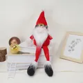 Christmas long-legged plush gnome with red hat and white beard on home decor setup - Christmas Faceless Santa Long Leg Doll