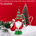 Scalable Christmas gnome decoration with red and green knit hat and plush beard - Christmas Elf Telescopic Doll