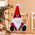 Christmas gnome plush doll with a tall red hat and white beard for holiday decoration - Sitting Faceless Santa