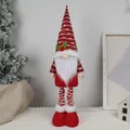 Nordic Christmas gnome plush with red-white pointed hat and festive winter accessories - Faceless Telescopic Style / Red