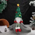 Christmas gnome doll with green tree hat and red coat for home holiday decoration - Green