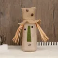 Handcrafted burlap scarecrow doll with raffia hair for festive autumn home decoration - Straw Hat